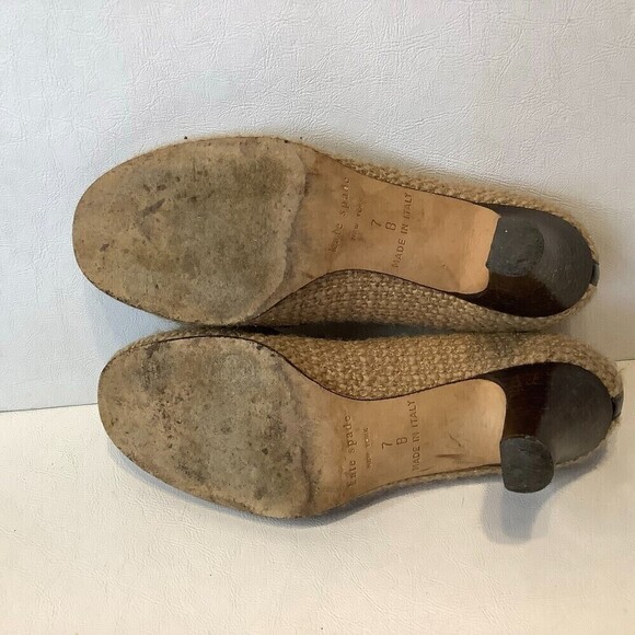 Kate Spade New York Neutrals Jute Boco Accents Tweed Pump Heel Shoes Size 7B - Picture 7 of 8